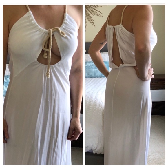 Blue Life Dresses & Skirts - Blue Alice White Maxi Sexy Party Dress/Pool S